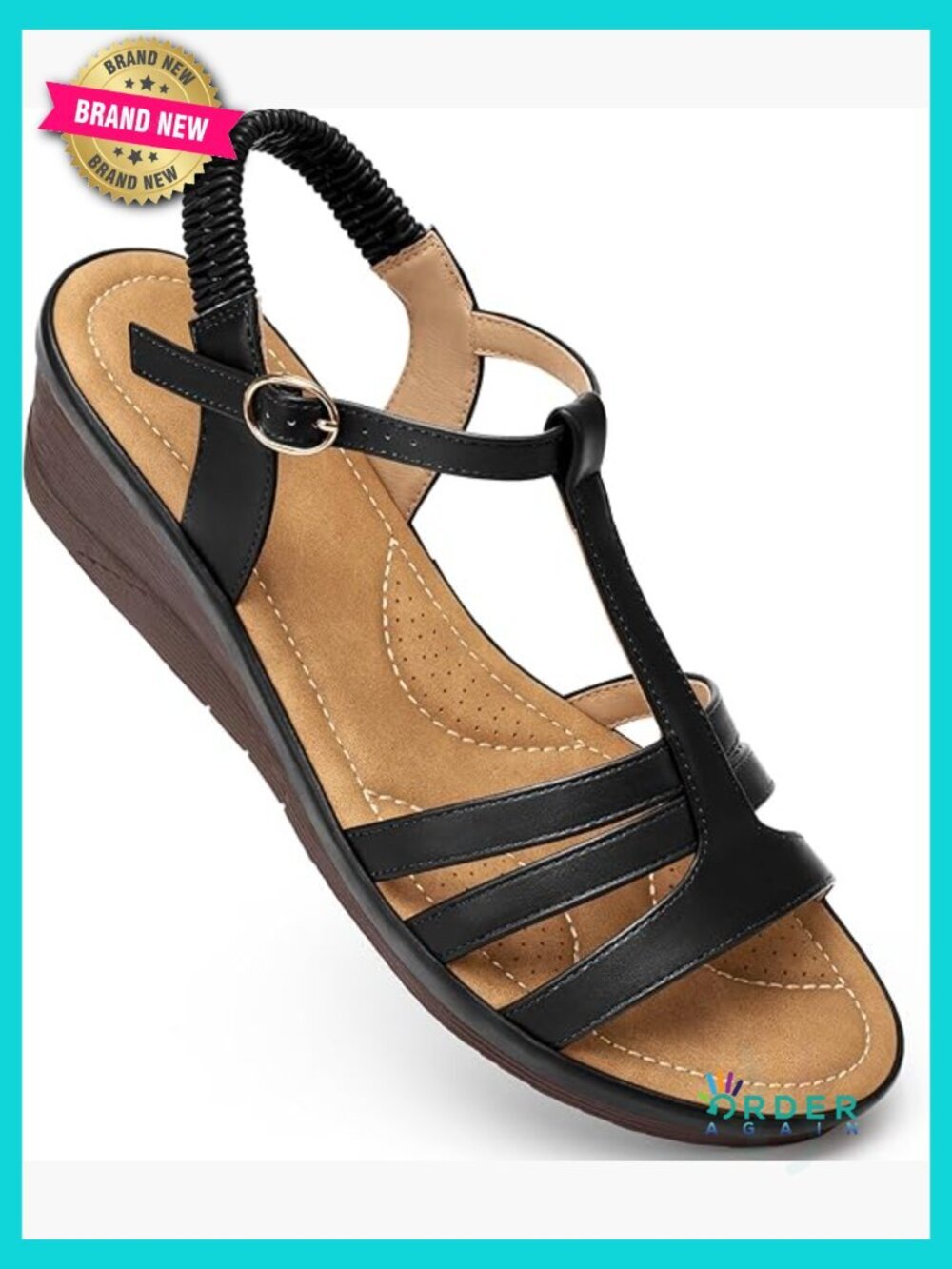 Comfortable Dressy Open Toe T-Strap Platform Wedge Sandals Summer